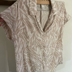 Joie Blush and Cream Abstract Blouse Size XS